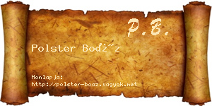 Polster Boáz névjegykártya